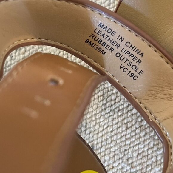 Michael Michael Kors Brown Leather Cunningham Summer Sandals Sz 9 - Picture 8 of 9